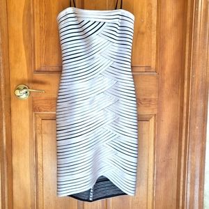 New: BCBGMAXAZRIA strapless dress in champagne color, size 0